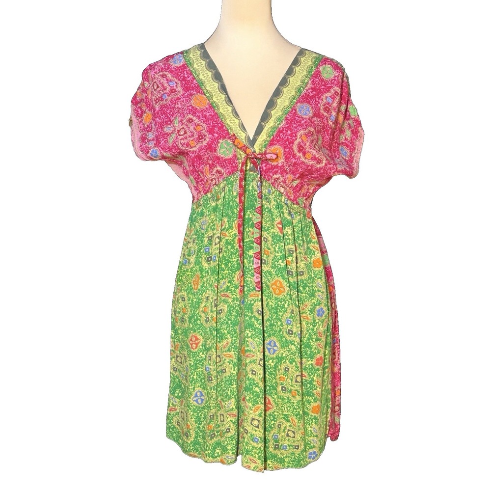 Peaceful People Paisley Floral Hippie Boho Dress Size S/M
